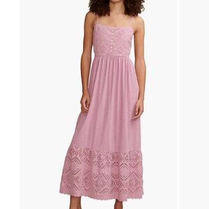 NWT Lucky Brand Cutwork Maxi Dress, Grape, L